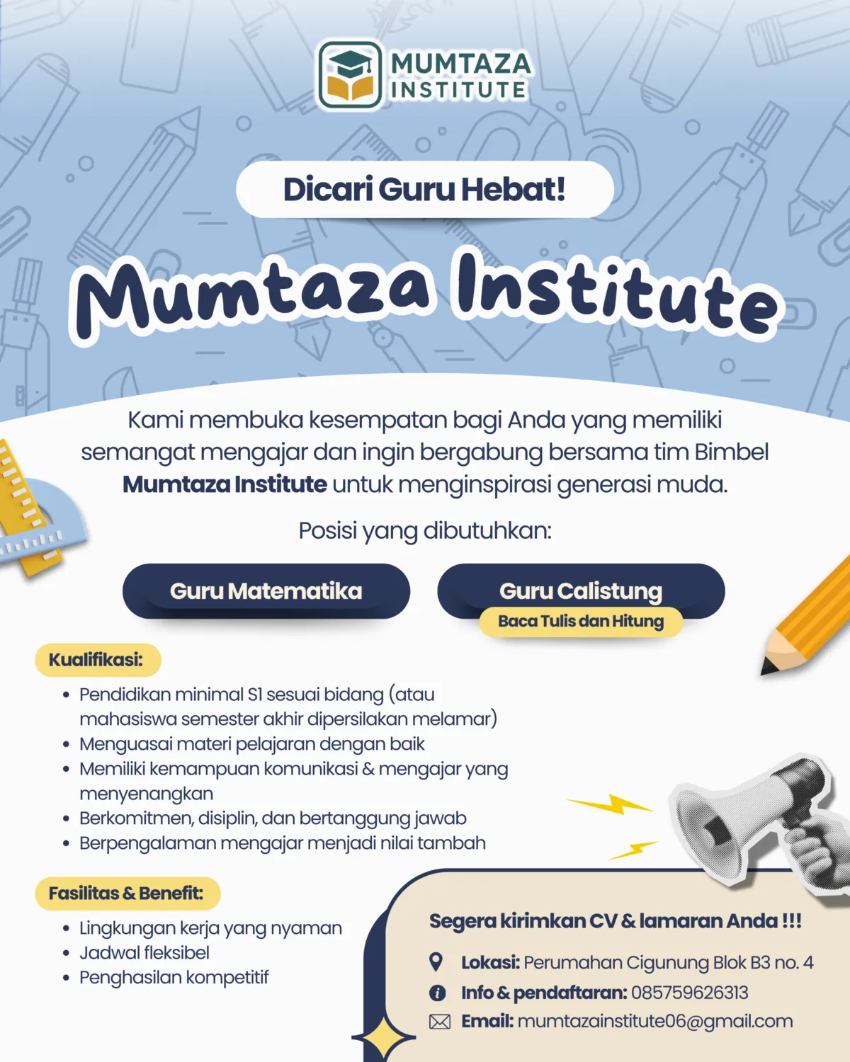 Poster Bimbel Mumtaza Institute - Desain Grafis PahamWeb