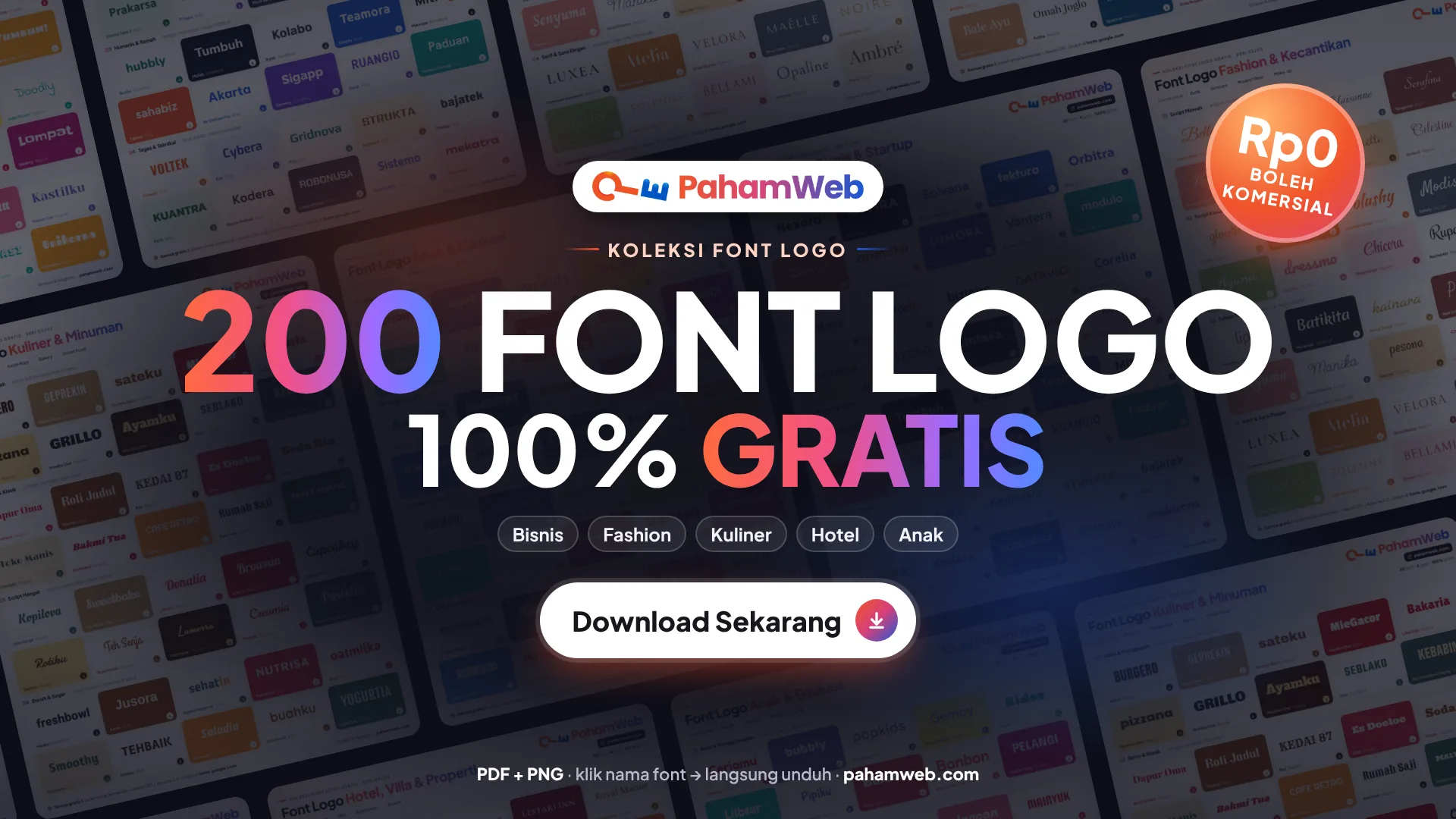 200 Font Logo Gratis & Boleh Komersial untuk 5 Jenis Usaha (Bisnis, Fashion, Kuliner, Hotel, Anak)